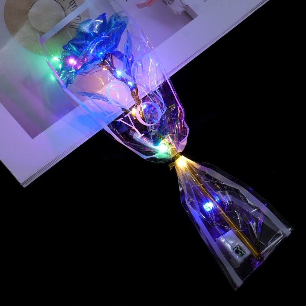 Photography Artificial Lighting - Glowing Gold Foil Rose Flower LED