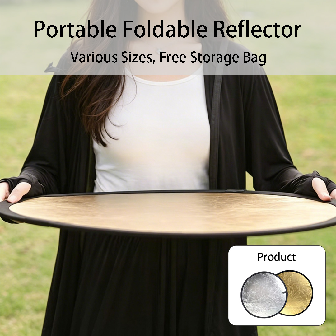 Photography Lighting Bag - 30、60cm Round Dual‑Sided Silver White Reflector