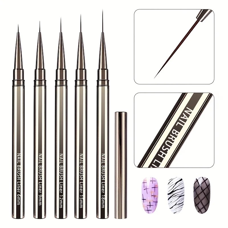 Coloured Gel Set - 5PCS Nail Art Liner Brushes Hand