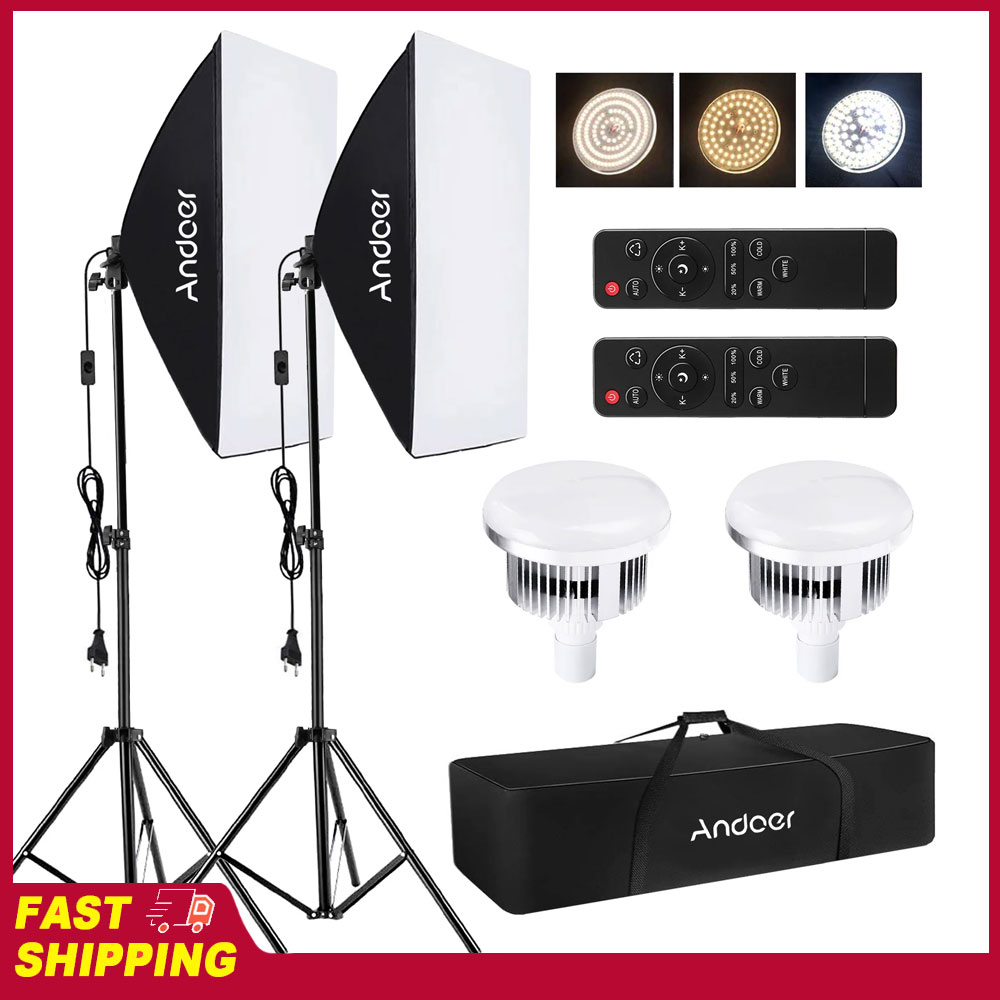 Photography Video Lighting Kit - Andoer Softbox Lighting Set Studio Photography
